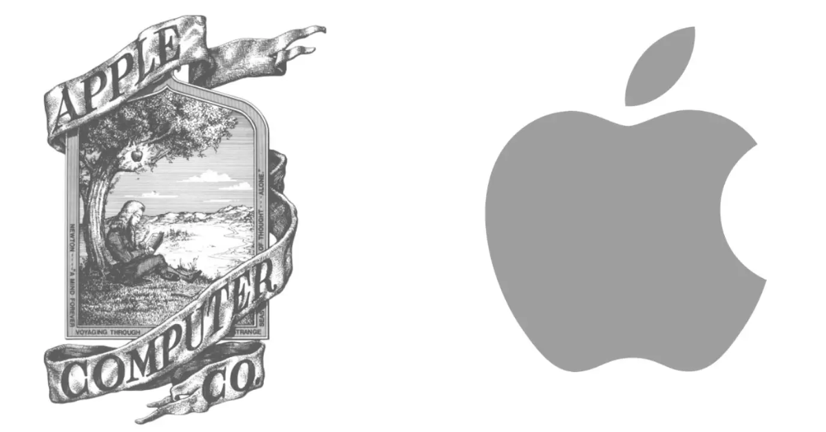 Apple's original logo and it's current logo
